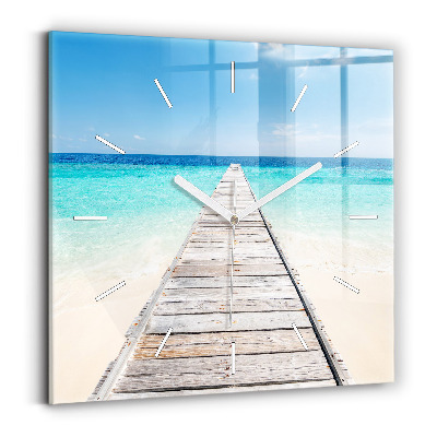 Skleněné hodiny Tropický ostrov