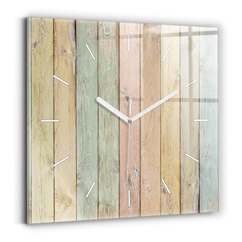 Skleněné hodiny na stěnu Barevné desky