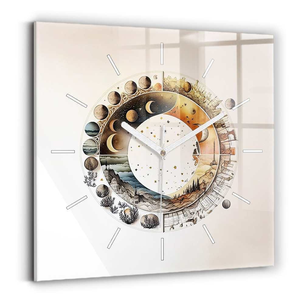 Skleněné nástěnné hodiny Hodiny astronomie