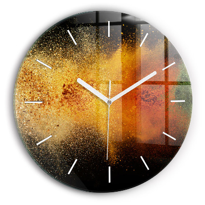 Skleněné hodiny nástěnné kulaté Rozsypané koření