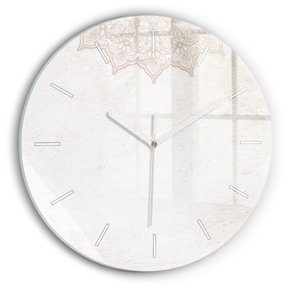 Nástěnné hodiny skleněné kulaté Dekorativní vzor