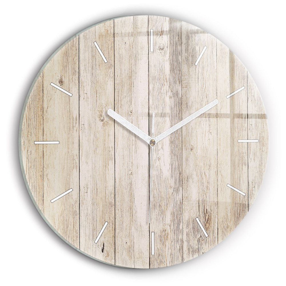 Skleněné hodiny nástěnné kulaté Dřevěné panely