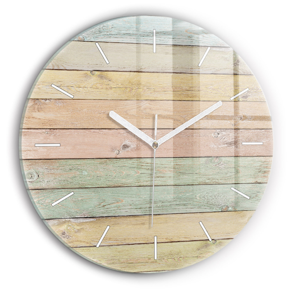 Hodiny na skle kulaté Barevné desky